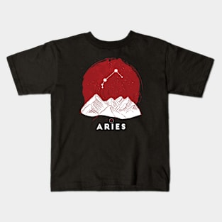 Retro Aries Zodiac Sign // Vintage Astrology Kids T-Shirt